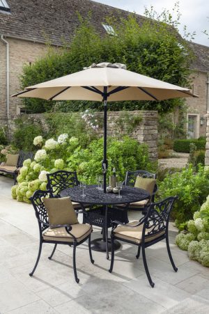 Hartman Capri 4-Seater Round Dining Set in Bronze and Amber
