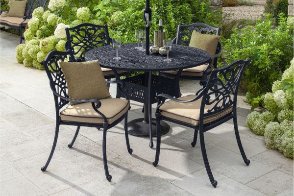 Hartman Capri 4-Seater Round Dining Set in Bronze and Amber