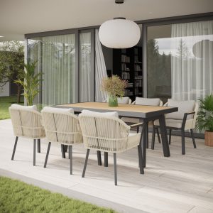 Alexander Rose Bali 6 Seater Rectangular Dining Set