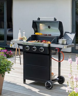 NORFOLK GRILLS - Vista 300 Gas 3-Burner Barbecue with Side Burne