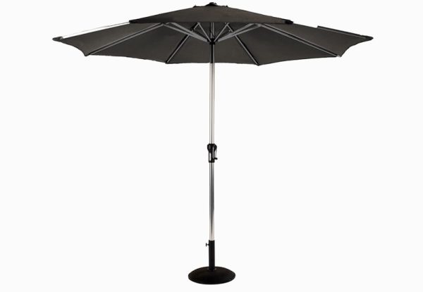 Hartman 2.5m Luxury Round Parasol - Silver Pole Dark Grey