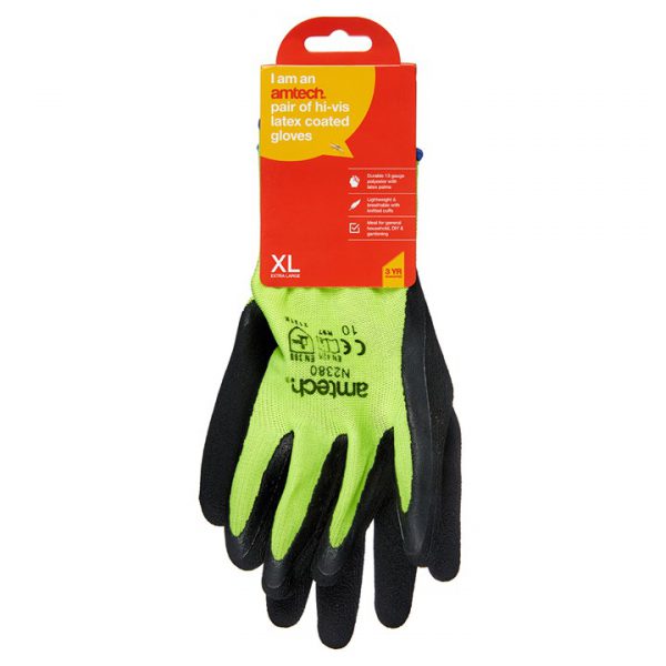 HI-VIS LATEX COATED GLOVES XL