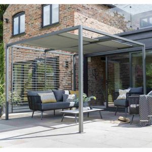 Sliding Roof Gazebo 2.8x2.8m - Grey