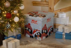 38cm x 38cm foldable penguin storage box