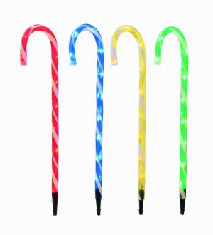 62cm 4 candy cane stake lights