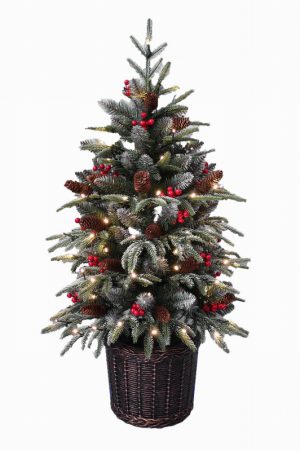 Artificial Christmas Tree 100CM KENSINGTON PRE LIT POTTED SPRUCE