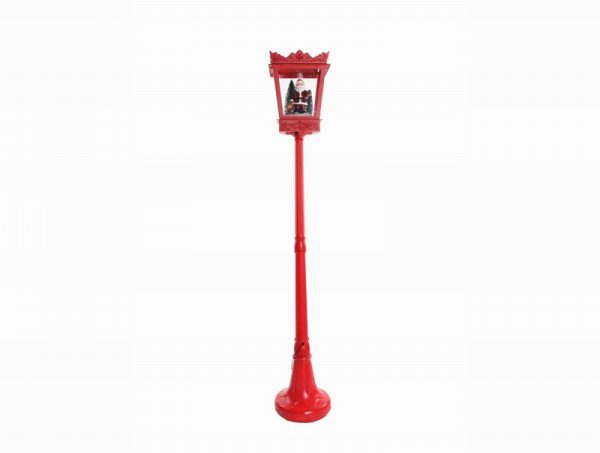 185CM SANTA OD LANTERN RED MUSIC/SNOW