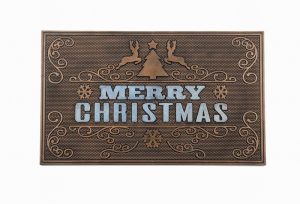 MERRY XMAS COPPER RUBBER MAT 75X45CM