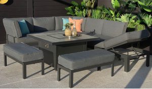 Hartman Apollo Corner Dining Set With Gas Fire Pit Table