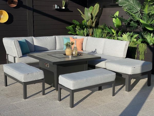 Hartman Apollo Corner Dining Set With Gas Fire Pit Table