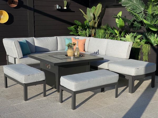 Hartman Apollo Corner Dining Set With Gas Fire Pit Table